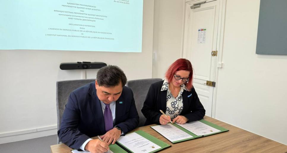 Мемлекеттік қызмет агенттігі мен Француз Ұлттық мемлекеттік қызмет институты Ынтымақтастықты дамыту туралы декларацияға қол қойды